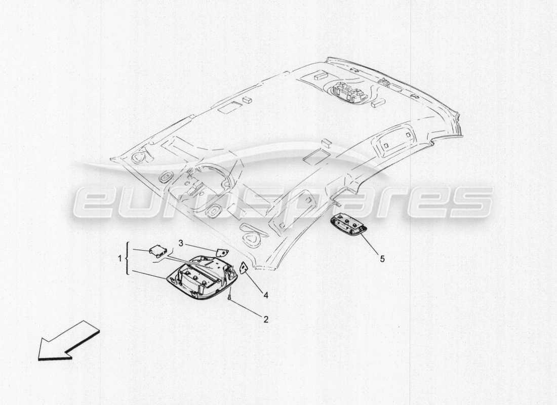 maserati qtp. v8 3.8 530bhp auto 2015 diagrama de piezas de los grupos de faros