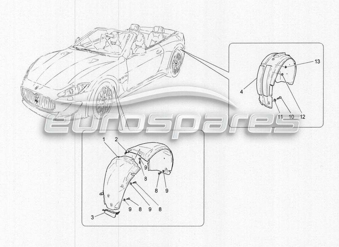 maserati grancabrio mc centenario diagrama de piezas de la timonera y las tapas