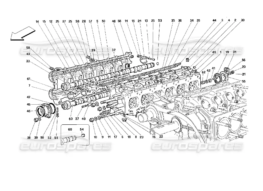 ferrari 512 tr culata derecha diagrama de piezas