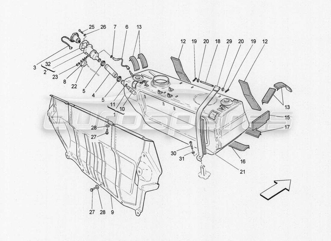 maserati granturismo special edition diagrama de piezas del tanque de combustible