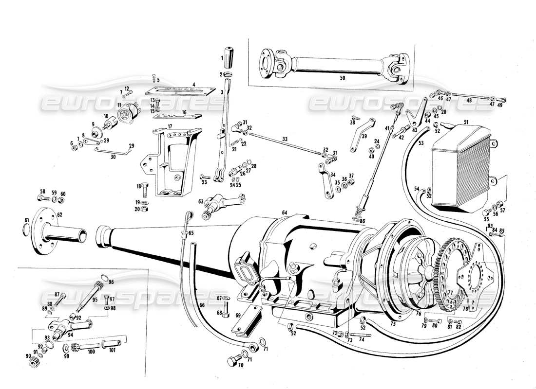 maserati qtp.v8 4.7 (s1 & s2) 1967 transmisión automática diagrama de piezas