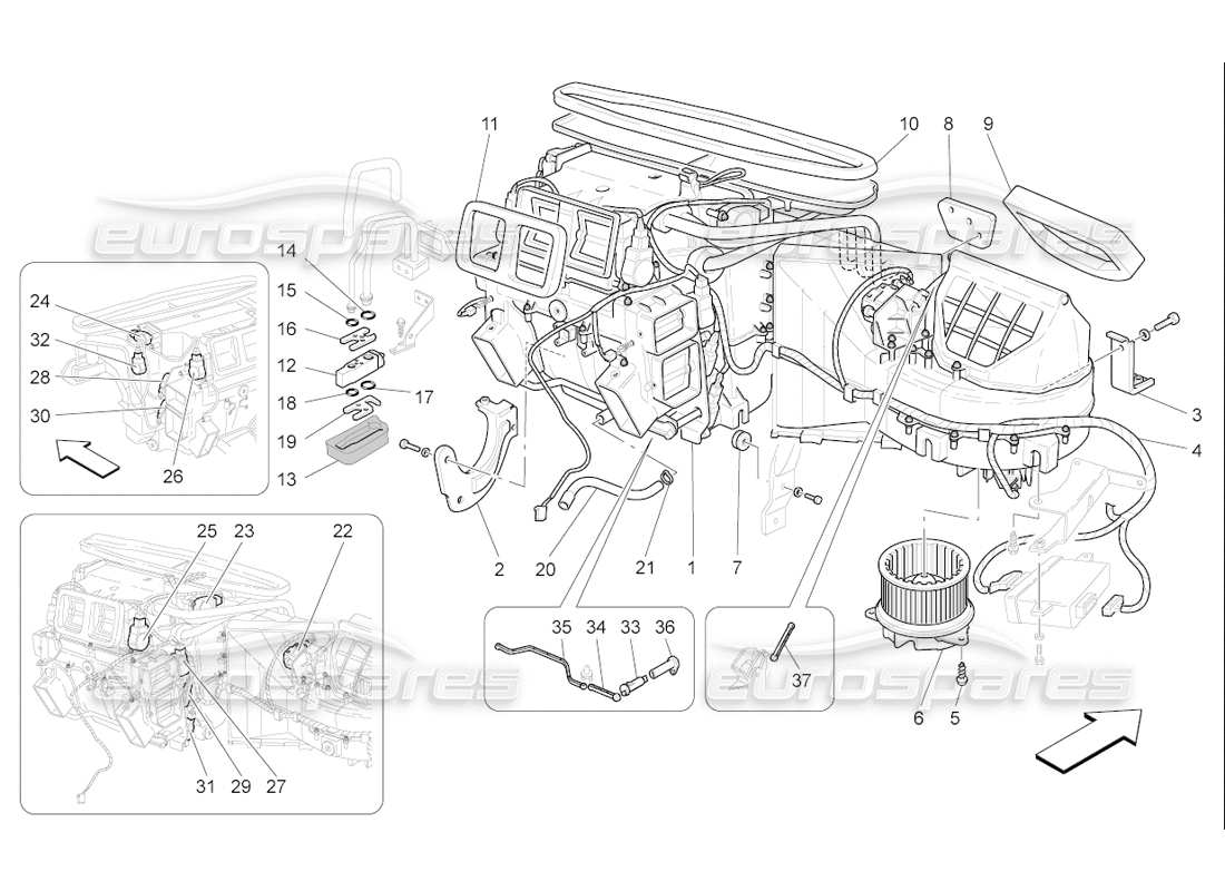 maserati qtp. (2006) 4.2 f1 unidad a c: diagrama de piezas de los dispositivos del tablero