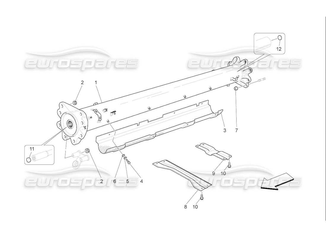 maserati qtp. (2006) 4.2 f1 diagrama de piezas de tubería de transmisión