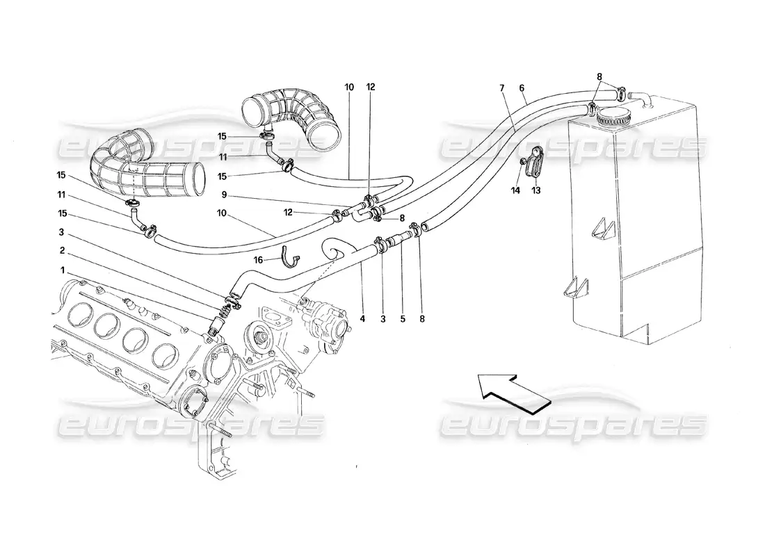 ferrari 348 (1993) tb / ts golpe - por sistema diagrama de piezas