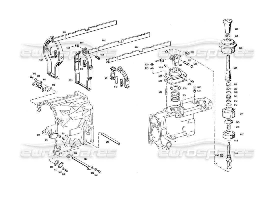 maserati khamsin control de transmisión diagrama de piezas