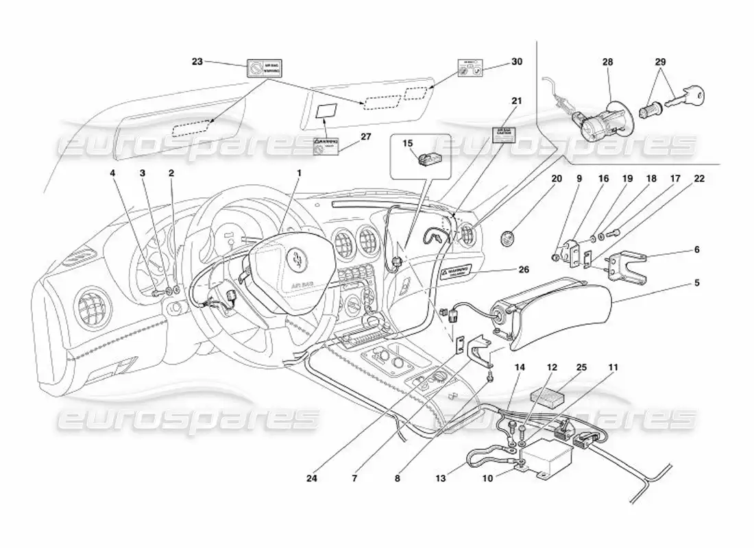 ferrari 575 superamerica bolsas de aire diagrama de piezas