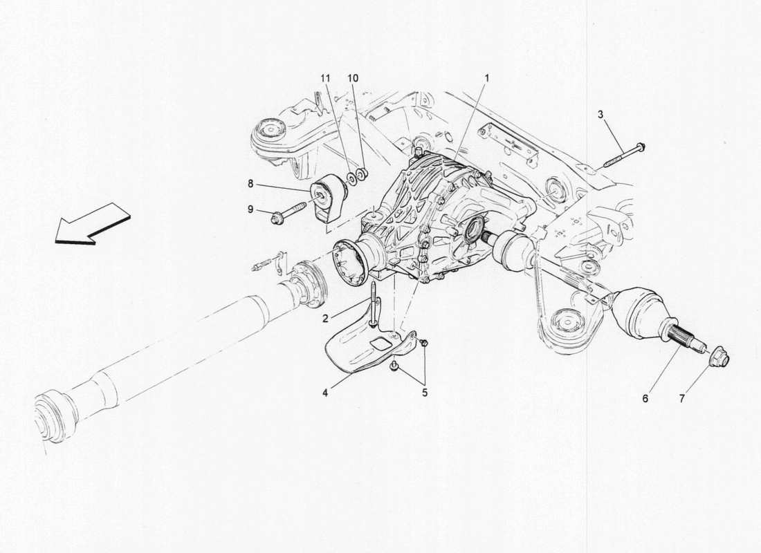 maserati qtp. v6 3.0 bt 410bhp 2015 diagrama de piezas del diferencial y del eje trasero