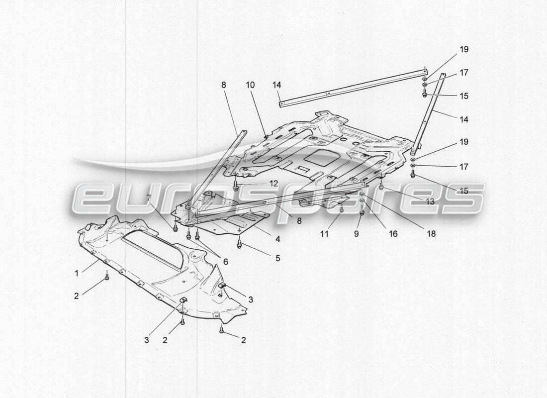 maserati grancabrio mc centenario diagrama de piezas de protectores de bajos y pisos