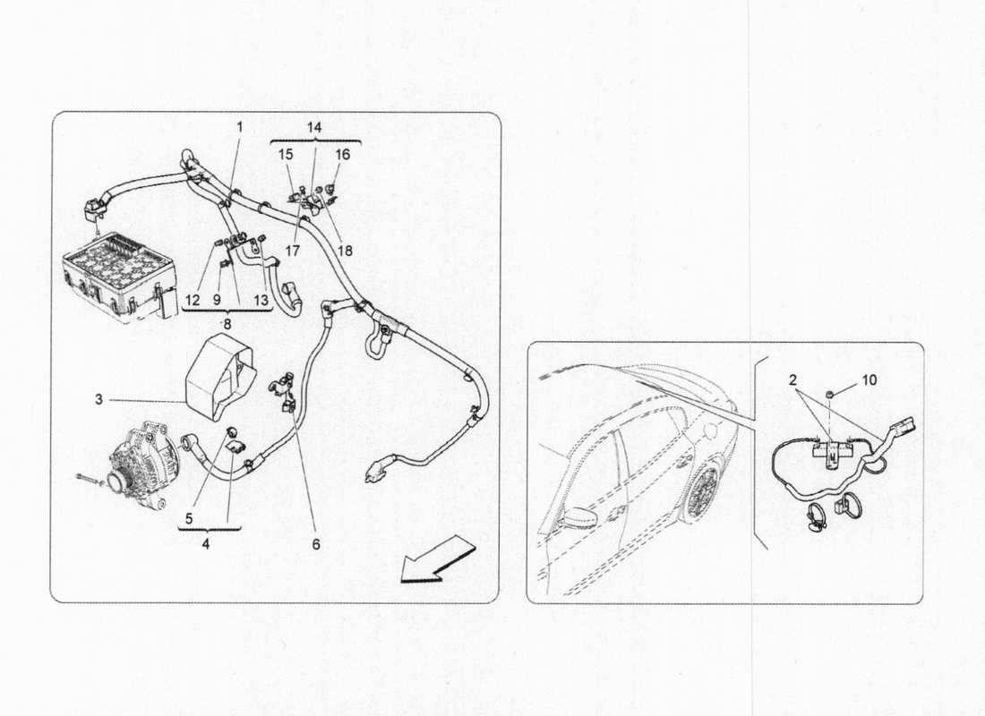 maserati qtp. v6 3.0 bt 410bhp 2015 diagrama de piezas de cableado principal