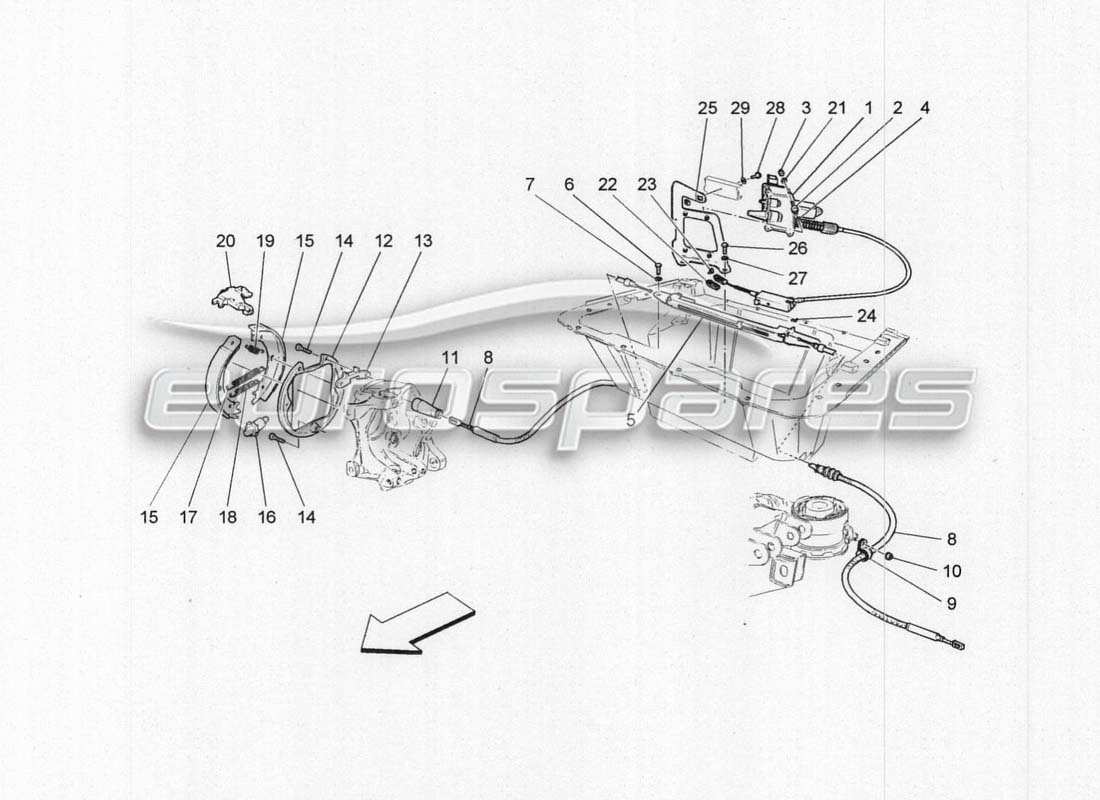 maserati grancabrio mc centenario diagrama de piezas del freno de mano