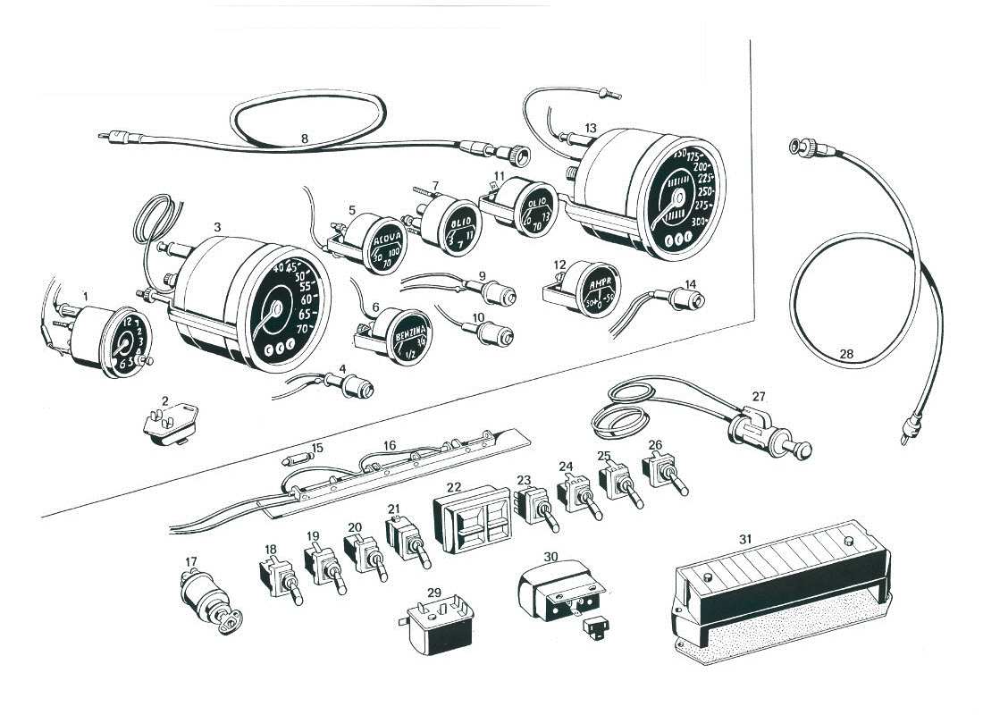 maserati mexico diagrama de piezas de instrumentos del tablero