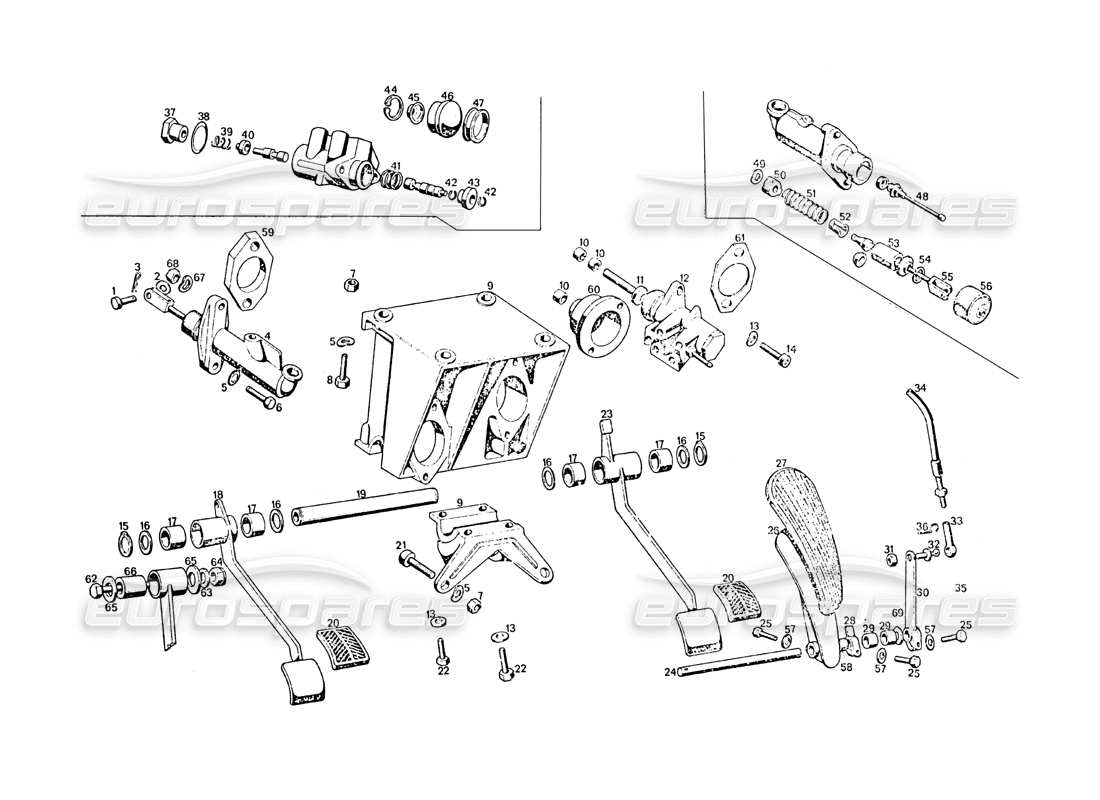 maserati khamsin pedales diagrama de piezas