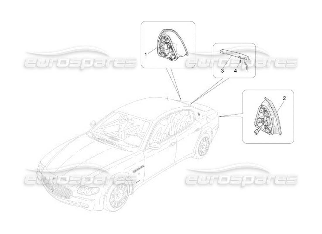 maserati qtp. (2005) 4.2 grupos de luces traseras diagrama de piezas