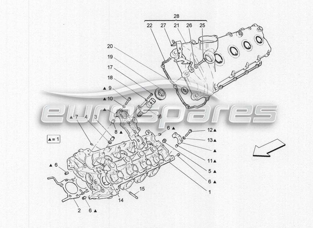 maserati grancabrio mc centenario culata izquierda diagrama de piezas