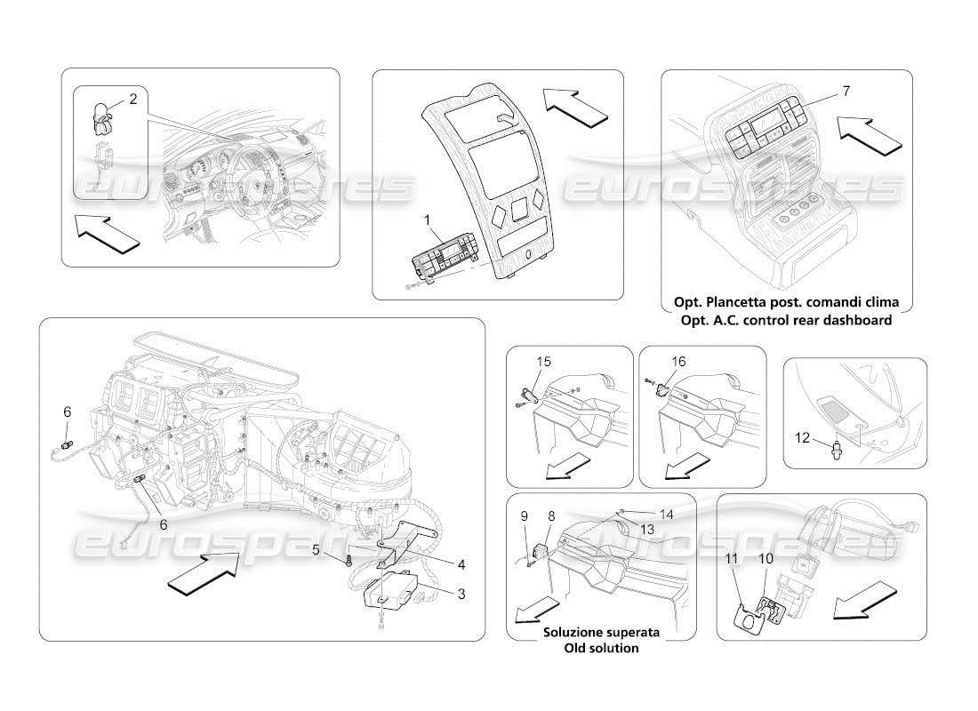 maserati qtp. (2011) 4.7 auto unidad a c: diagrama de piezas de control electrónico