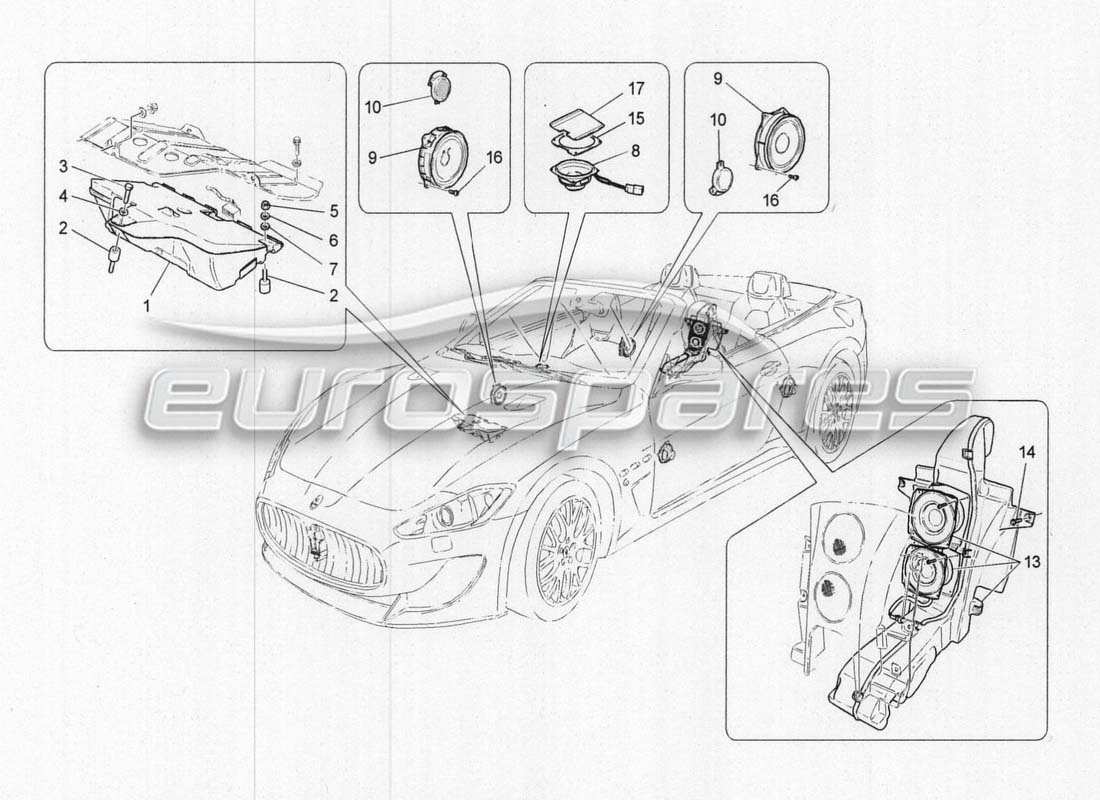 maserati grancabrio mc centenario diagrama de piezas del sistema de difusión de sonido