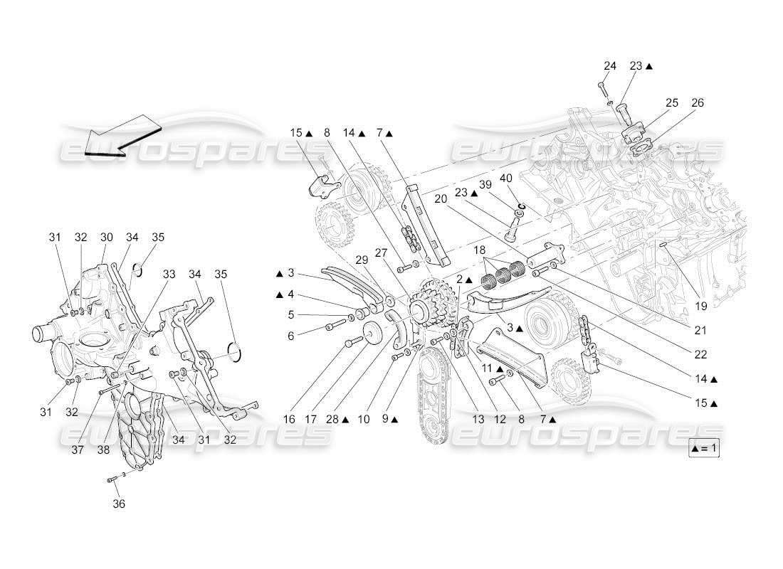 maserati qtp. (2010) 4.2 auto diagrama de piezas de sincronización