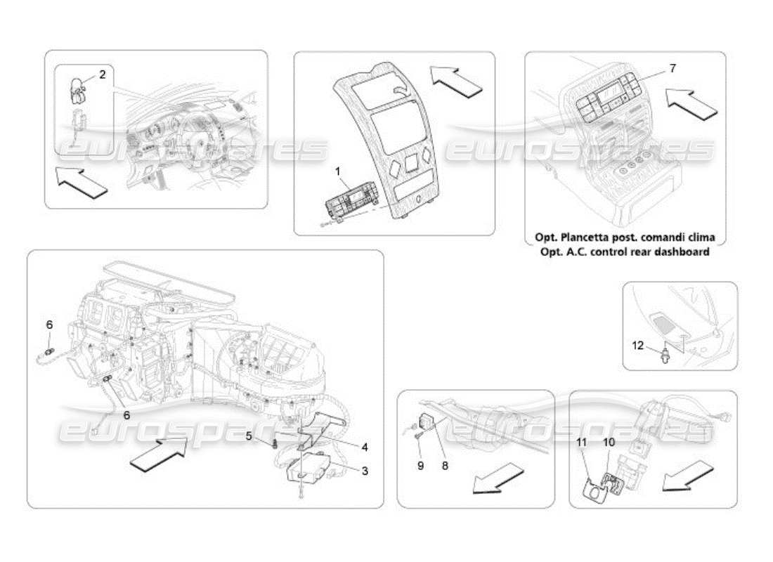 maserati qtp. (2005) 4.2 unidad a c: diagrama de piezas de control electrónico