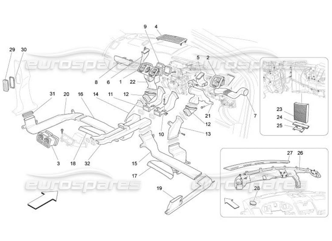 maserati qtp. (2005) 4.2 unidad a c: diagrama de partes de difusión