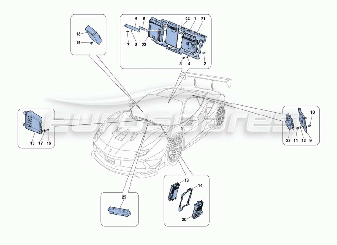 ferrari 488 challenge instruments diagrama de piezas