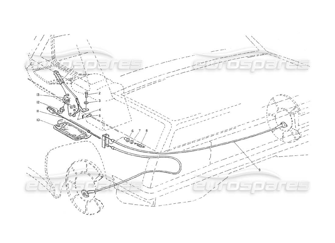 maserati shamal control del freno de mano diagrama de piezas