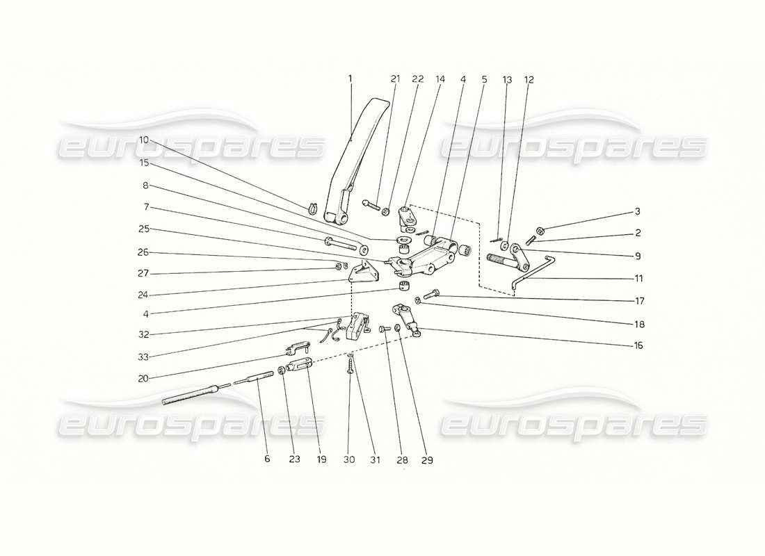 ferrari 308 gt4 dino (1976) diagrama de piezas del control del acelerador (versión rh d)