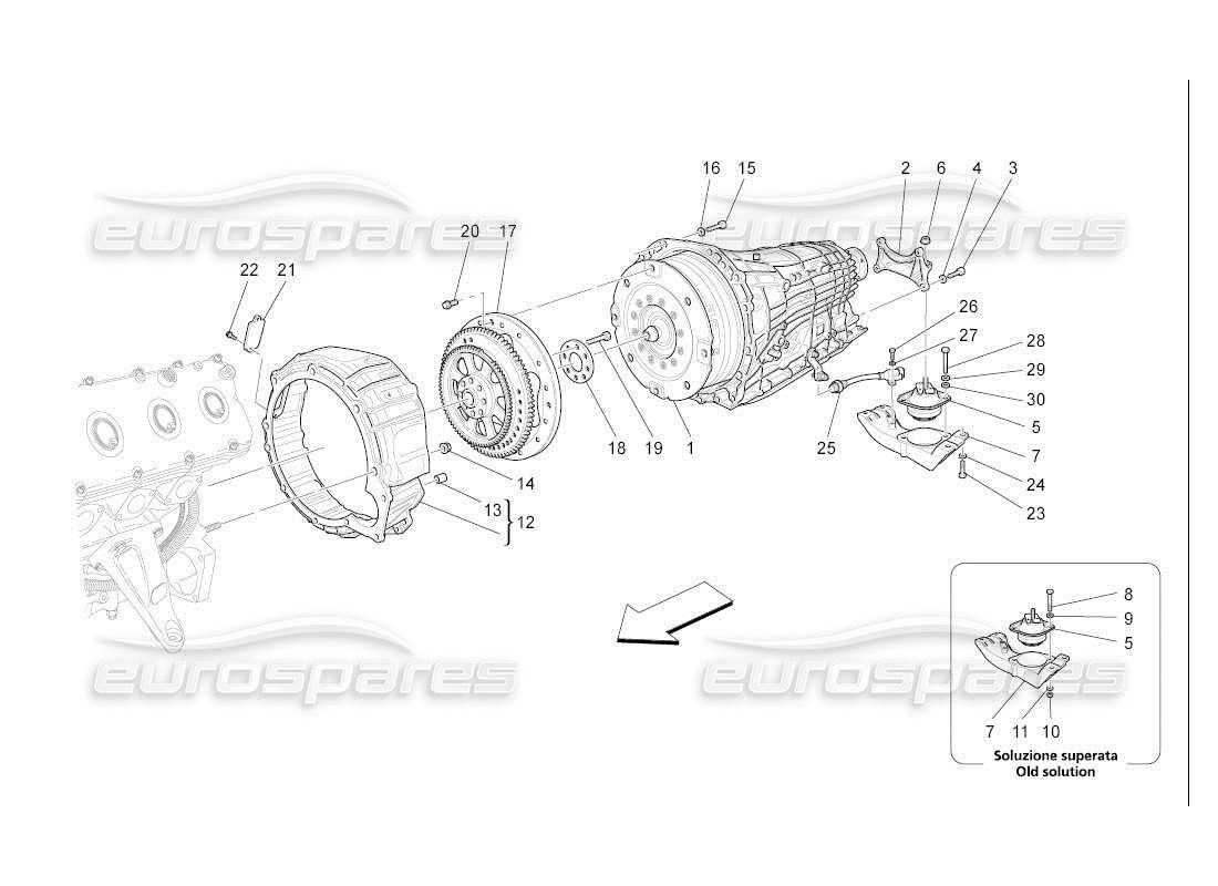 maserati qtp. (2007) 4.2 auto diagrama de piezas de las carcasas de la caja de cambios