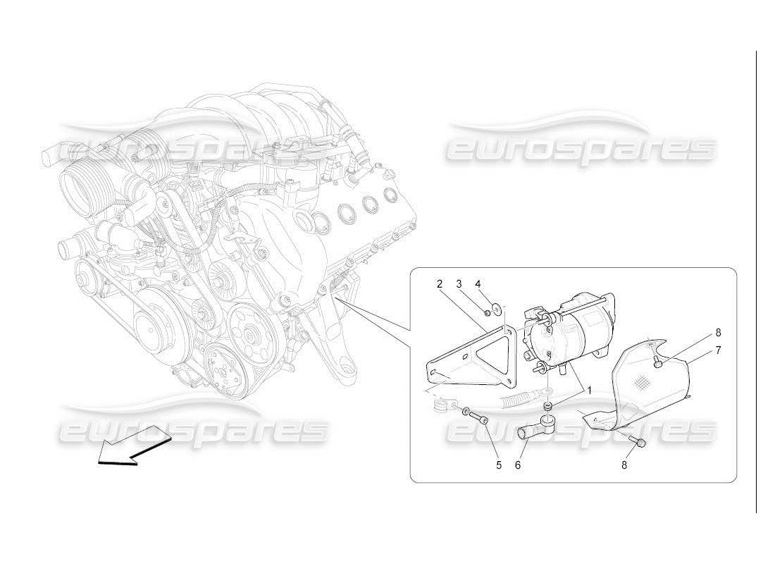 maserati qtp. (2007) 4.2 auto control electrónico: diagrama de piezas de encendido del motor