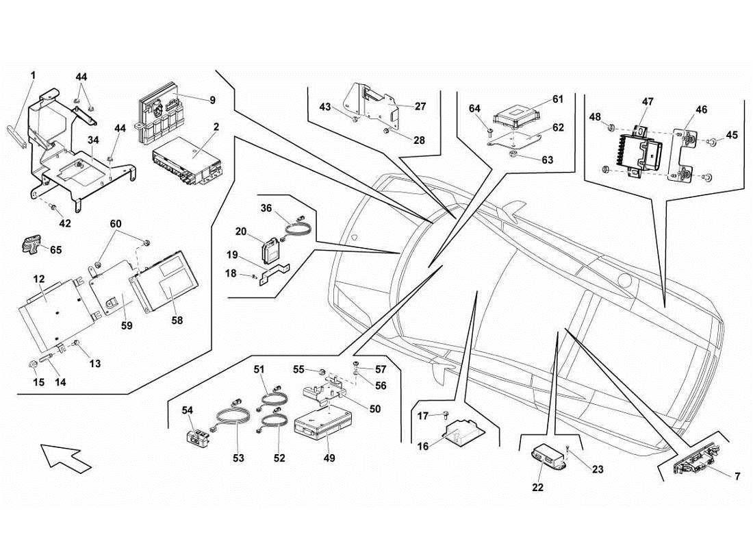 lamborghini gallardo lp560-4s update diagrama de piezas del sistema eléctrico