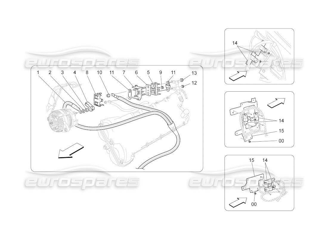 maserati qtp. (2010) 4.2 auto diagrama de piezas de cableado principal