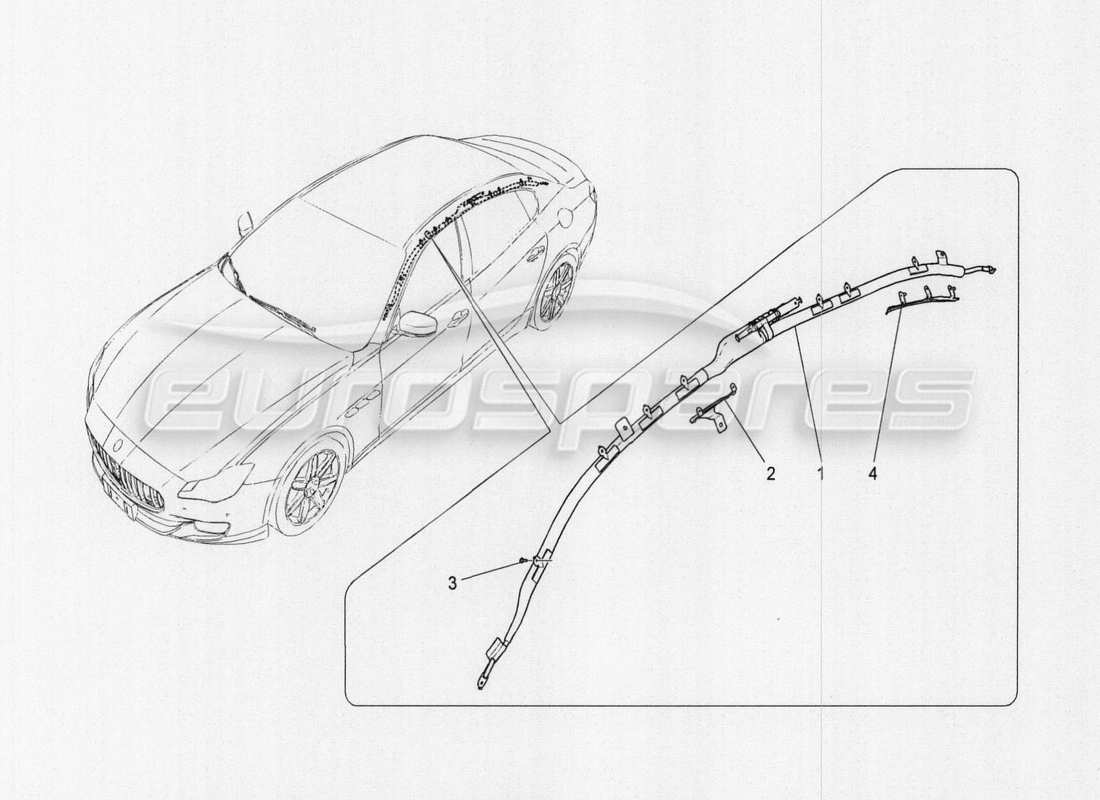 maserati qtp. v8 3.8 530bhp auto 2015 diagrama de piezas del sistema de bolsa de ventana