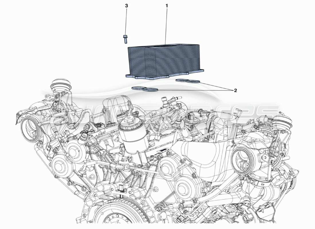 ferrari 488 challenge diagrama de piezas del intercambiador de calor