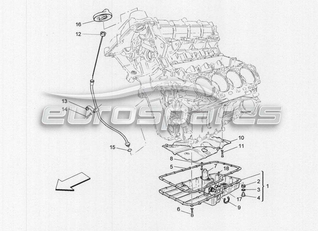 maserati grancabrio mc centenario diagrama de piezas de lubricación del circuito y la colección