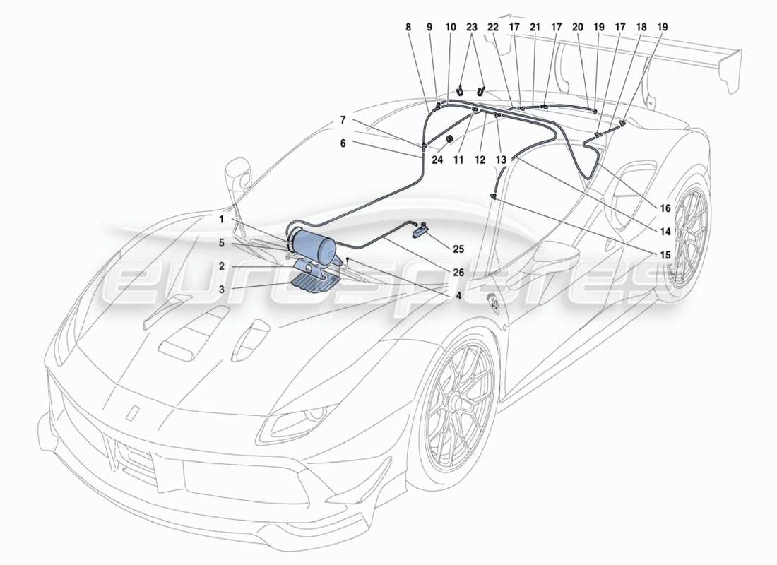 ferrari 488 challenge extintor de incendios diagrama de piezas