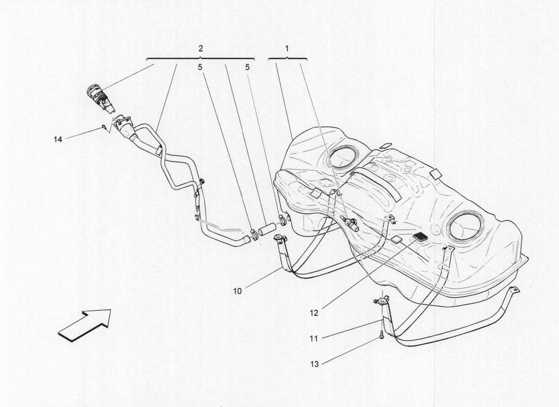 maserati qtp. v6 3.0 bt 410bhp 2015 diagrama de piezas del tanque de combustible