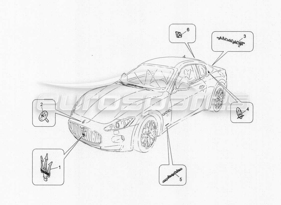 maserati granturismo special edition marcas y símbolos diagrama de piezas