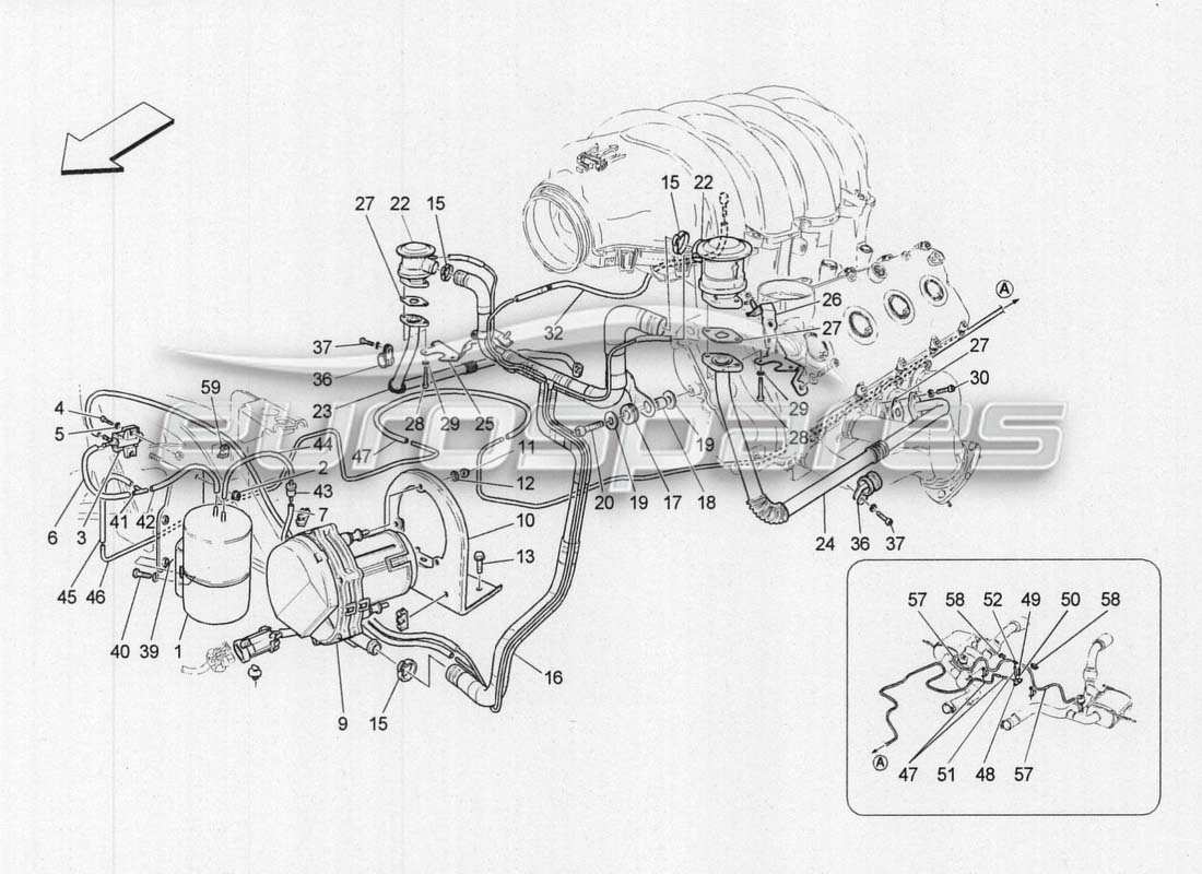 maserati grancabrio mc centenario sistema de aire adicional diagrama de piezas