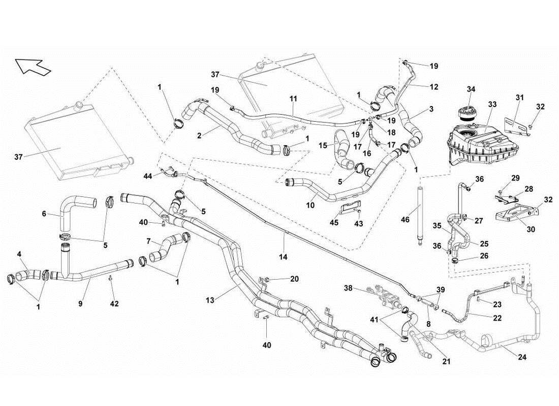 lamborghini gallardo lp570-4s perform sistema de refrigeración por agua diagrama de piezas