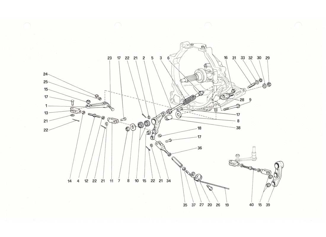 ferrari 208 gtb gts clutch operating control diagrama de piezas