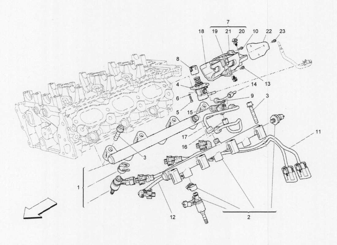 maserati qtp. v6 3.0 bt 410bhp 2015 diagrama de piezas de bombas de combustible y líneas de conexión