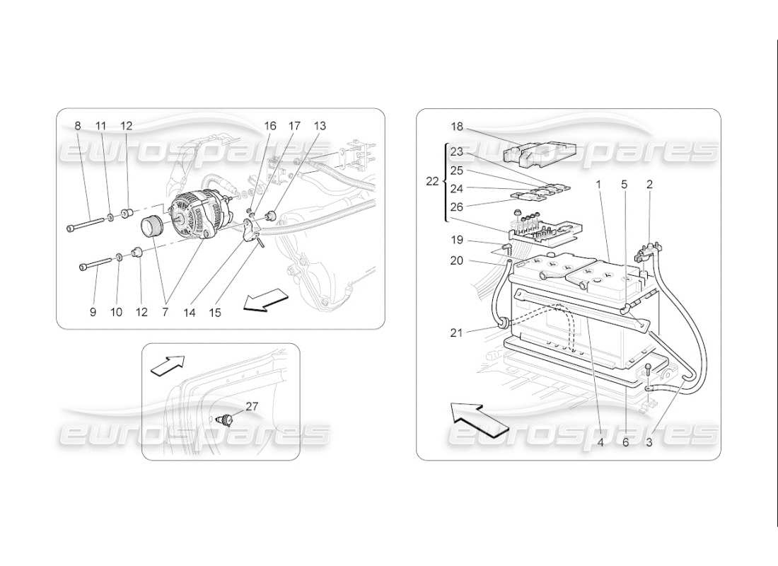 maserati qtp. (2007) 4.2 f1 diagrama de partes de generación y acumulación de energía