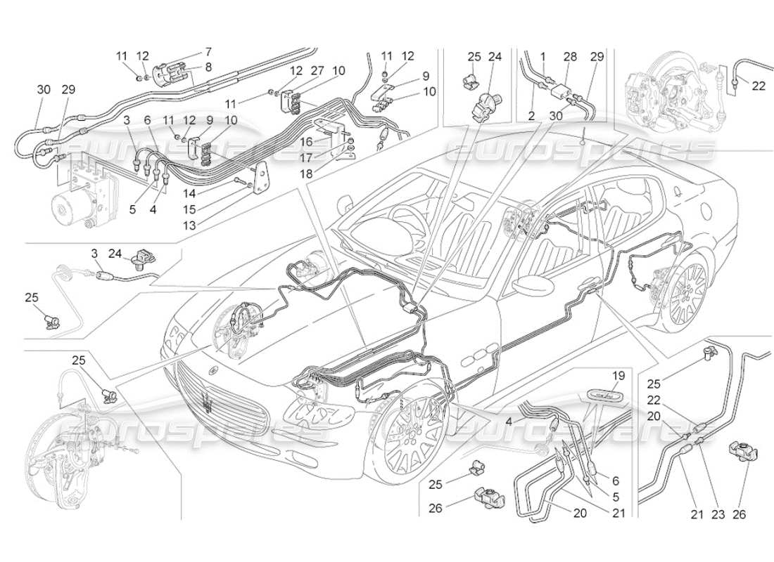 maserati qtp. (2008) 4.2 auto líneas diagrama de piezas