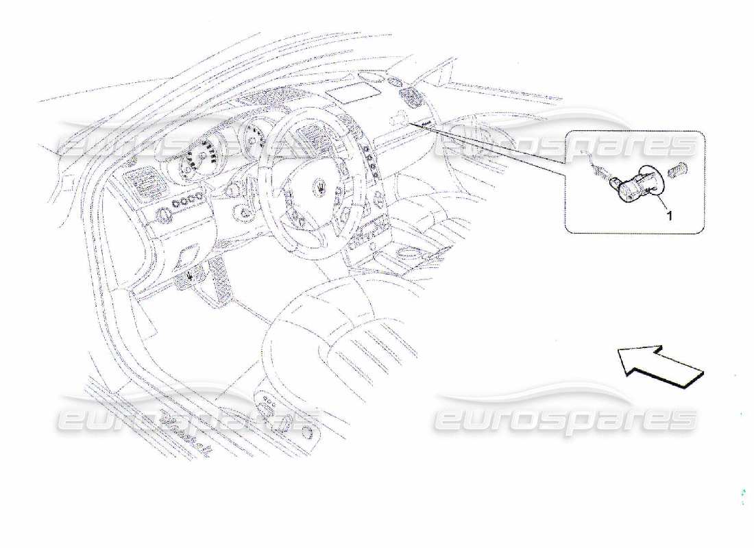 maserati qtp. (2010) 4.7 diagrama de piezas de desactivación del airbag del pasajero