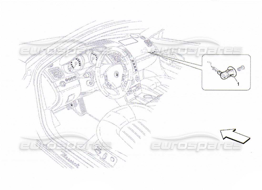 maserati qtp. (2010) 4.2 desactivación del airbag del pasajero diagrama de piezas