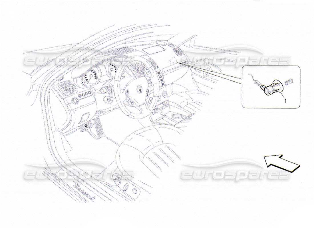 maserati qtp. (2010) 4.2 diagrama de piezas de desactivación del airbag del pasajero