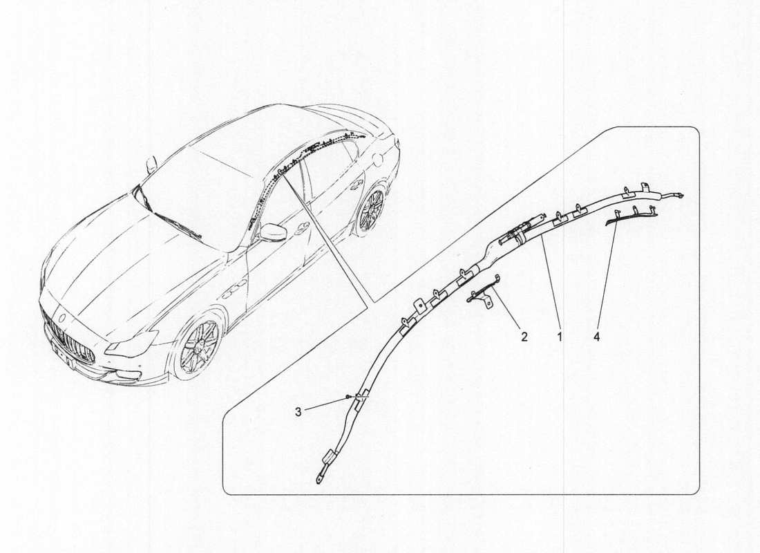 maserati qtp. v6 3.0 bt 410bhp 2wd 2017 diagrama de piezas del sistema de bolsa de ventana