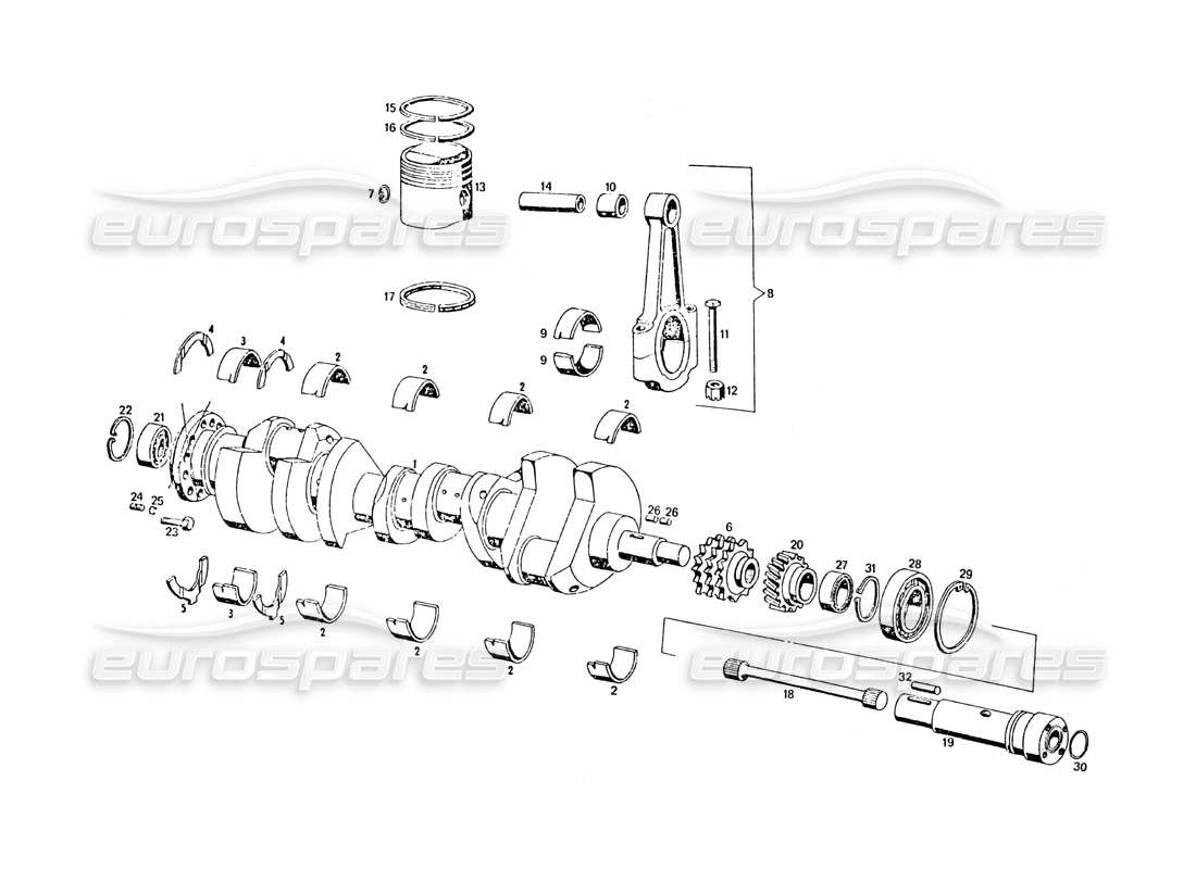 maserati khamsin partes móviles diagrama de piezas