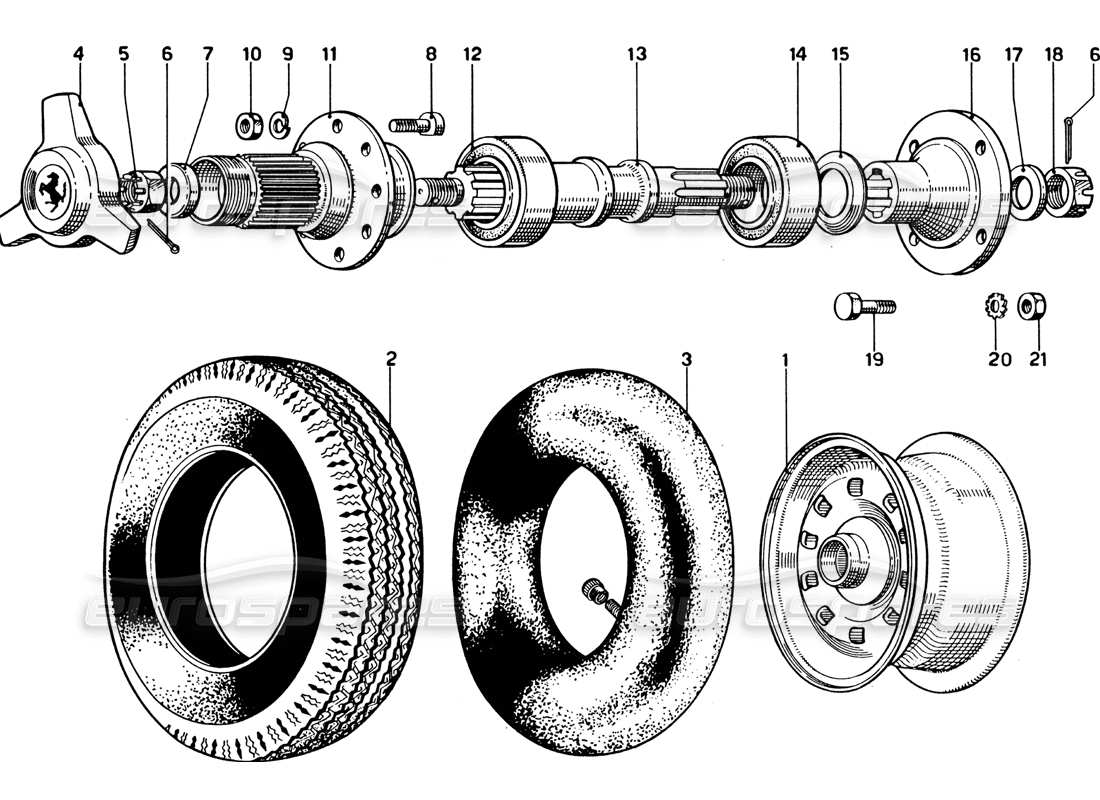 ferrari 330 gtc coupe wheels and tyres diagrama de piezas