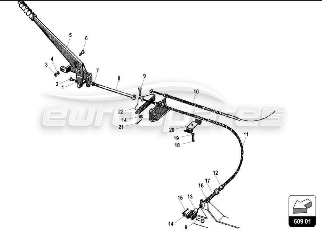 lamborghini 350 gt diagrama de piezas del freno de estacionamiento