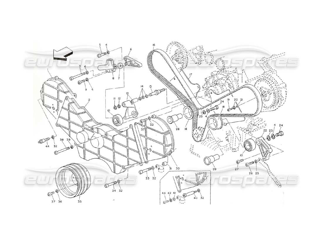 maserati shamal control del sistema de sincronización diagrama de piezas